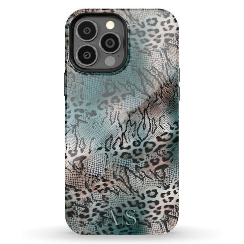 Custom Monogram Initials Snakeskin iPhone Case